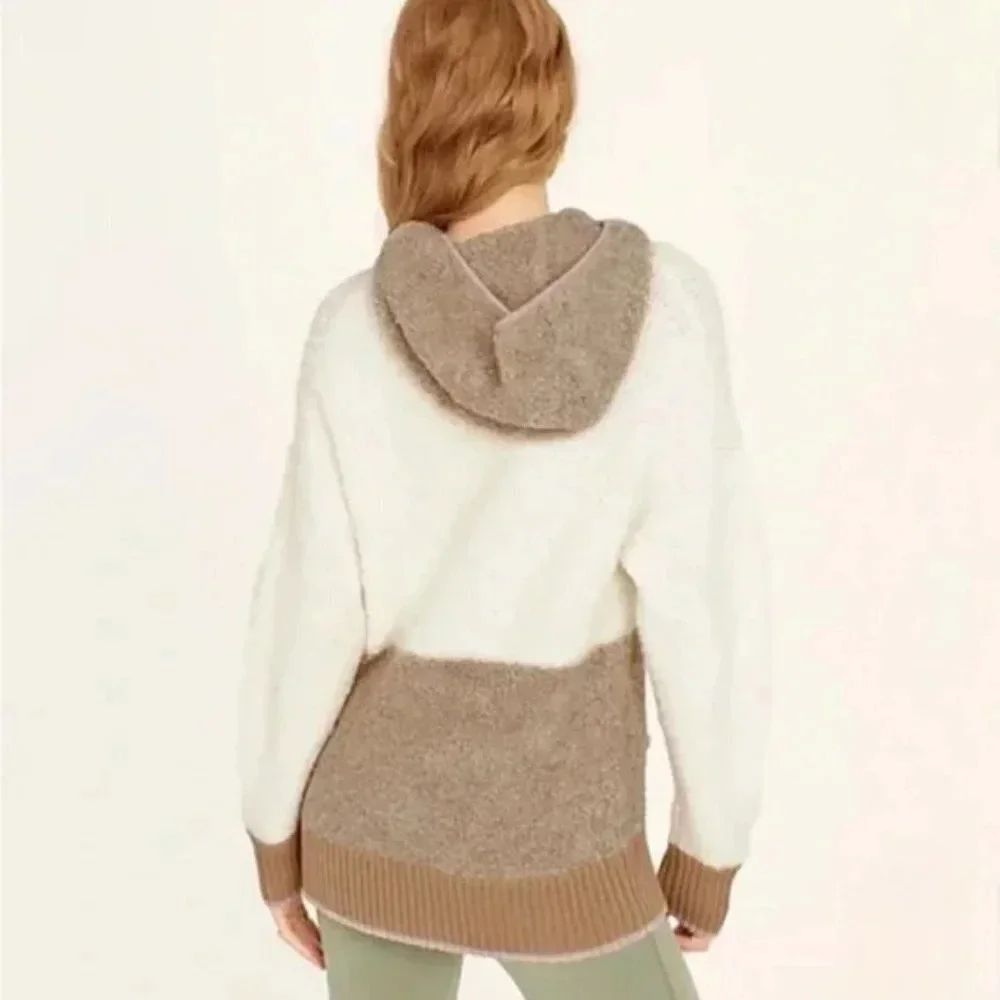 J. CREW Wool Blend Colorblock Sweater Hoodie Medium M